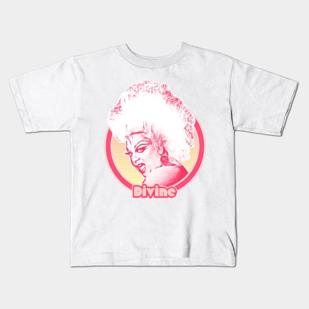 Divine // Retro Fan Art Design Kids T-Shirt by DankFutura